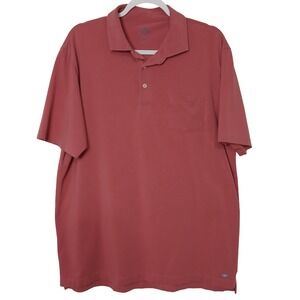 Peter Millar‎ Mens Large Salmon Pink Short Sleeve Polo Shirt Pocket Crown Logo